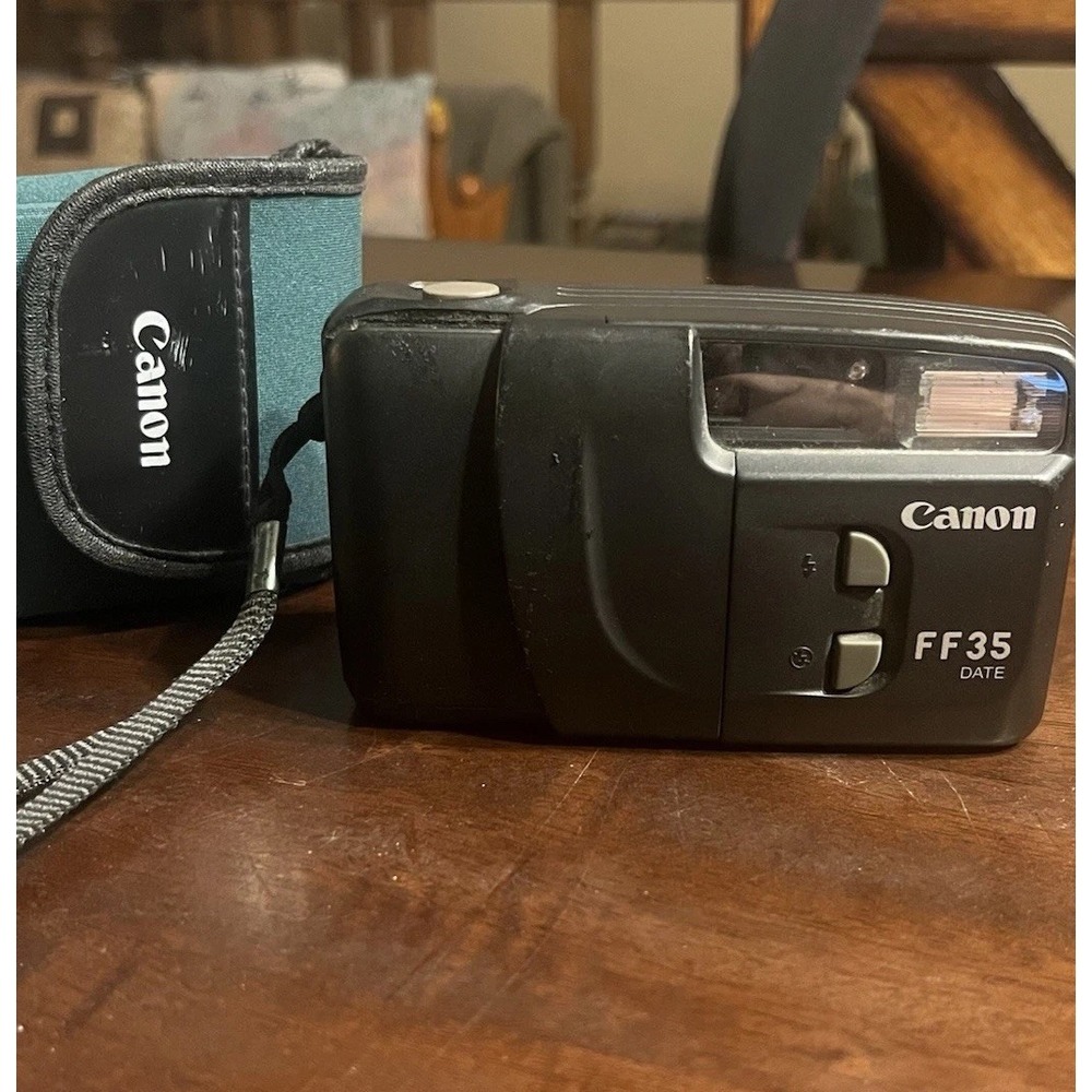 Vintage Canon FF35 Date 35mm Point & Shoot Film Camera - 32mm f/5.6 - Case